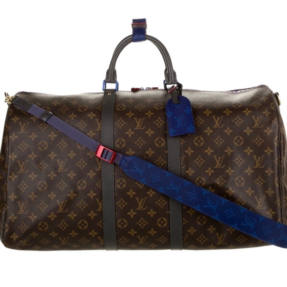 GENUINE RARE Louis Vuitton Monogram Taiga Outdoor Keepall Bandouliere 55 - Picture 1 of 5